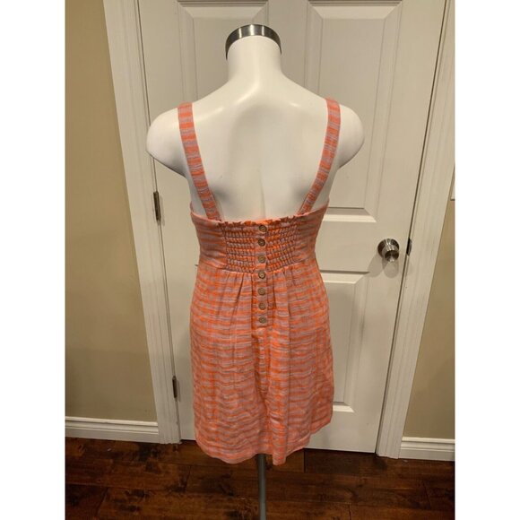 Free People Pink & Orange Check Mini Dress Jumper, W/ Adjustable Straps, Size XS - Picture 6 of 8